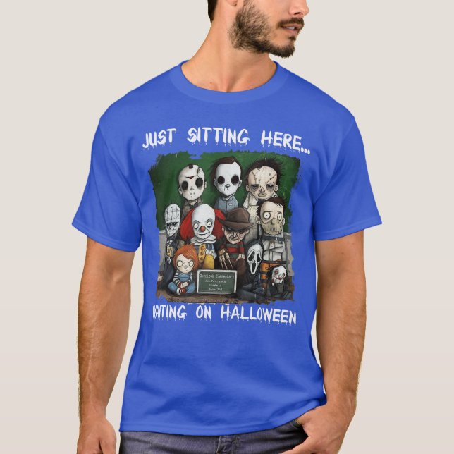 Chibi-skräck bara Sitta här i väntan på Hallowee T Shirt (Framsida)