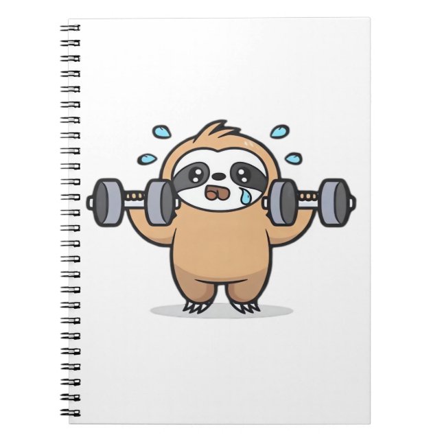 Chibi Sloth Gym Fail � Rolig Kawaii Rolig Träning  Anteckningsbok (Framsidan)