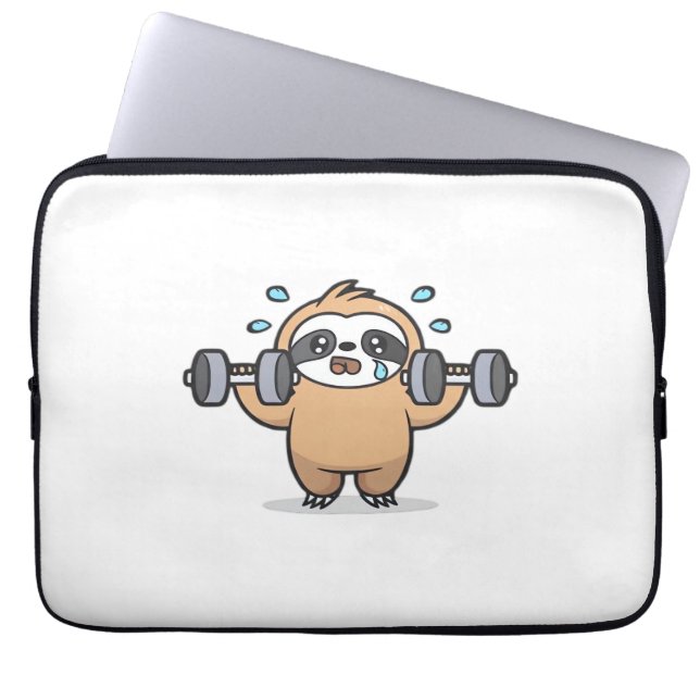 Chibi Sloth Gym Misslyckas - Cute Kawaii Funny Wor Laptop Fodral (Framsidan)