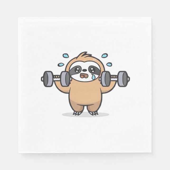 Chibi Sloth Gym Misslyckas - Cute Kawaii Funny Wor Pappersservett (Framsidan)