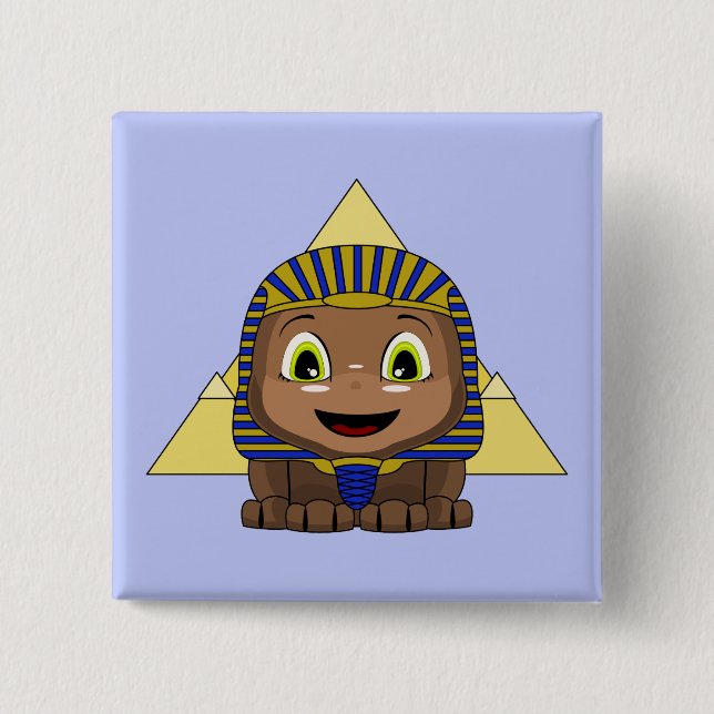 Chibi Sphinx med Pyramids Knapp (Framsida)