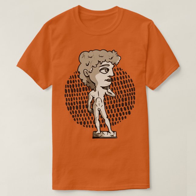 Chibi Stil David Sculpture Statue Kawaii Art T Shirt (Design framsida)