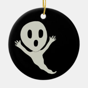 Chibi stil spöke julgransprydnad keramik