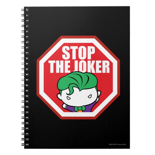Chibi "Stop the Joker"-skylt Anteckningsbok (Framsidan)