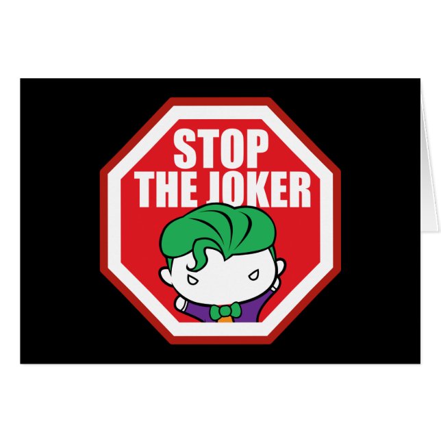 Chibi "Stop the Joker"-skylt Hälsningskort (Framsidan Horizontal)