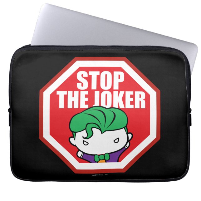Chibi "Stop the Joker"-skylt Laptop Sleeve (Framsidan)