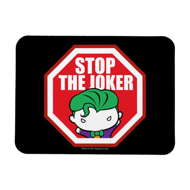 Chibi "Stop the Joker"-skylt Magnet (Horisontell)