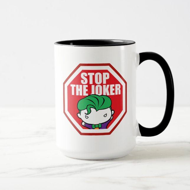 Chibi "Stop the Joker"-skylt Mugg (Höger)