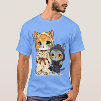 Chibi Style Medieval Cats with Spears T Shirt