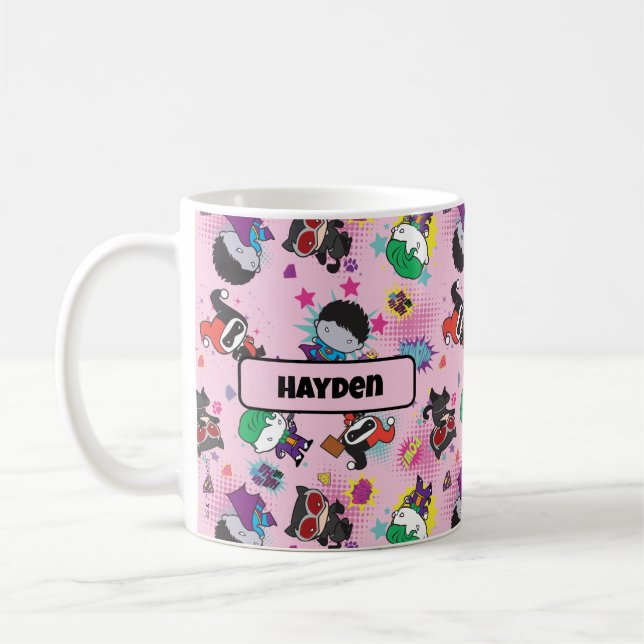 Chibi Super Villain Action Pattern Kaffemugg (Vänster)