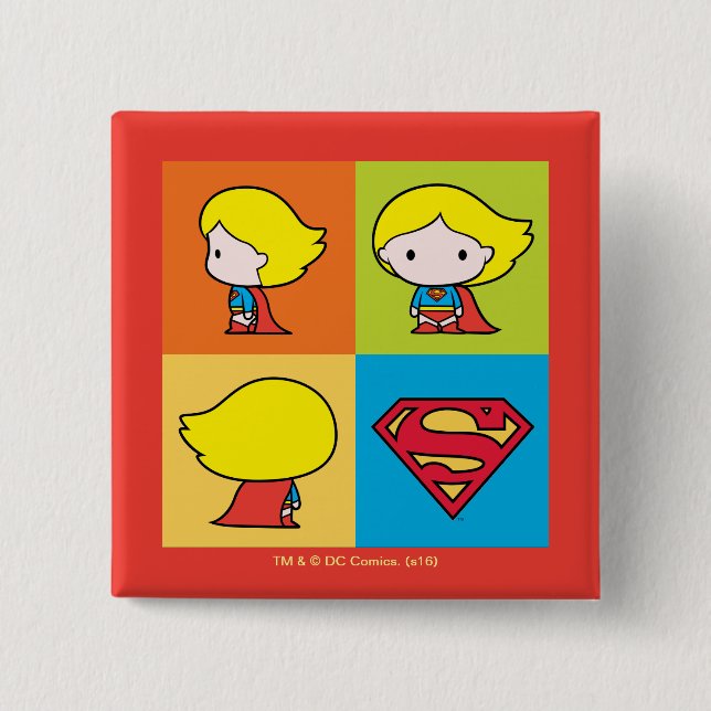 Chibi Supergirl Character Turnabout Knapp (Framsida)