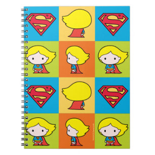 Chibi Supergirl Character Turnround Anteckningsbok Med Spiral