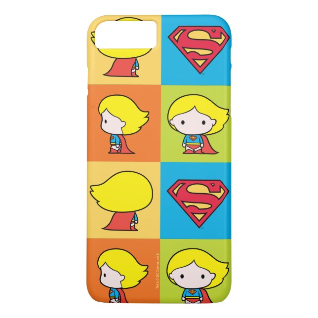 Chibi Supergirl Character Turnround Case-Mate iPhone Skal (Baksida)