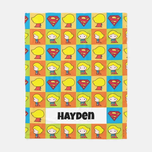 Chibi Supergirl Character Turnround Fleecefilt (Framsidan)