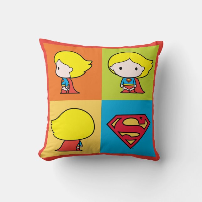 Chibi Supergirl Character Turnround Kudde (Framsida)