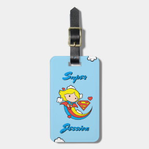 Chibi Supergirl Flies Rainbow Bagagebricka