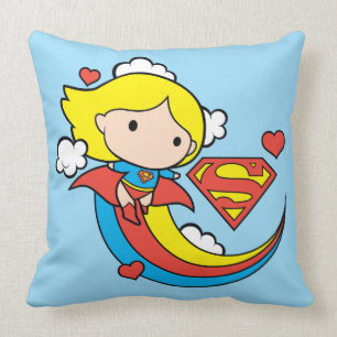 Chibi Supergirl Flies Rainbow Kudde
