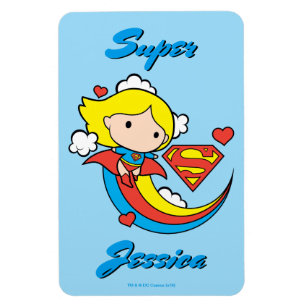 Chibi Supergirl Flies Rainbow Magnet