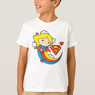 Chibi Supergirl Flies Rainbow T-shirt