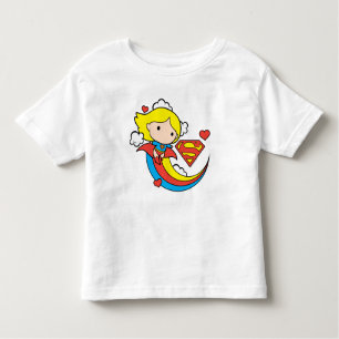 Chibi Supergirl Flies Rainbow Tee