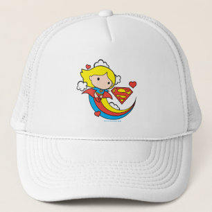 Chibi Supergirl Flies Rainbow Truckerkeps