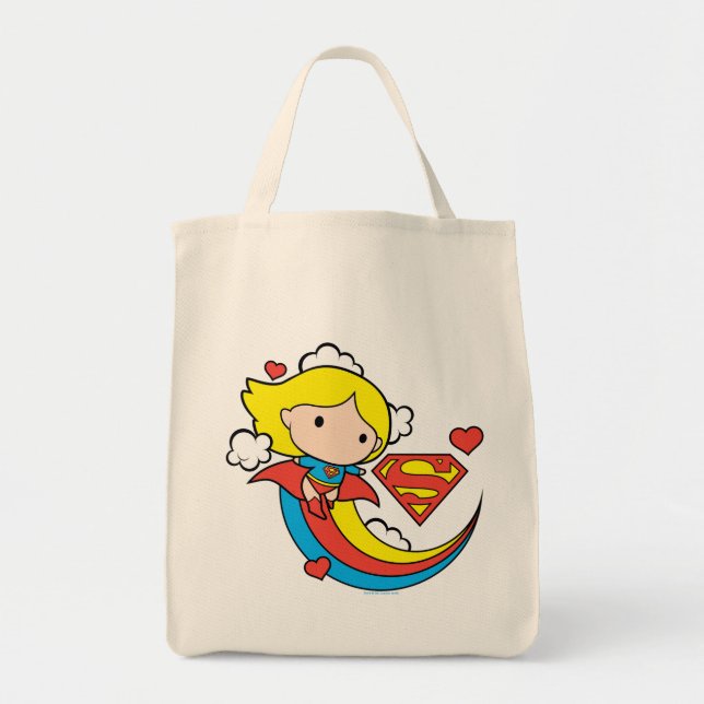 Chibi Supergirl Flies Rainbow Tygkasse (Framsidan)
