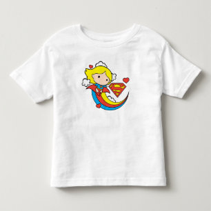 Chibi Supergirl Flying Rainbow Tee