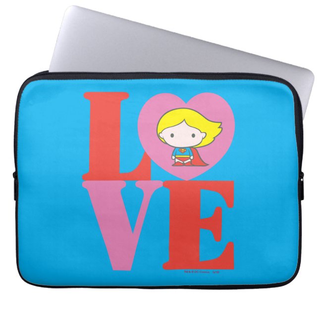 Chibi Supergirl KÄRLEK Laptop Sleeve (Framsidan)