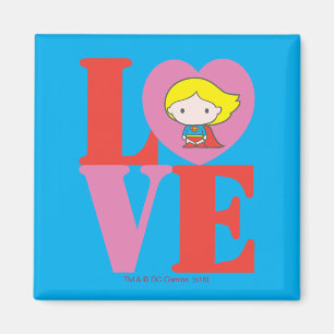 Chibi Supergirl KÄRLEK Magnet