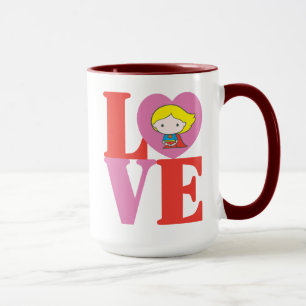 Chibi Supergirl KÄRLEK Mugg