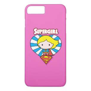 Chibi Supergirl Starburst Heart och Logotyp