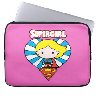 Chibi Supergirl Starburst Heart och Logotyp Laptop Sleeve