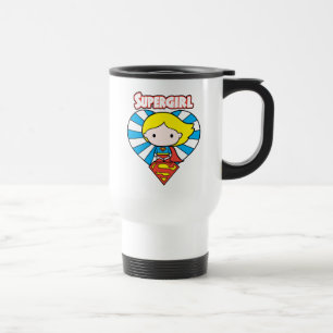 Chibi Supergirl Starburst Heart och Logotyp Resemugg
