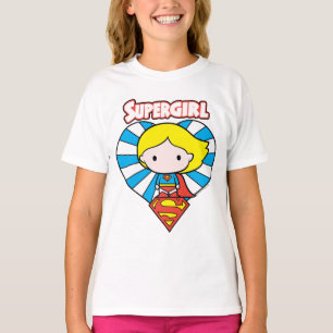 Chibi Supergirl Starburst Heart och Logotyp Tröja