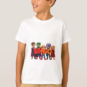 Chibi Superheroes Spell "BINGO" T Shirt