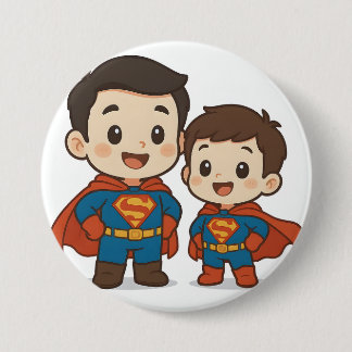 Chibi Superhjälte Duo Pappersvaror Knapp
