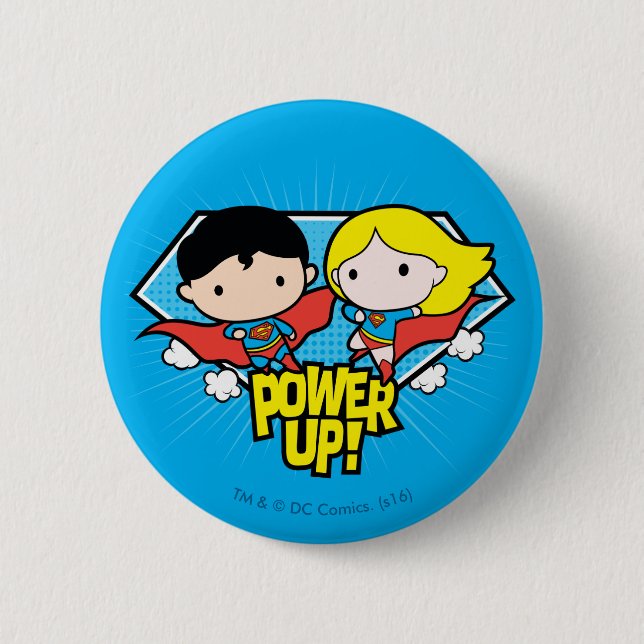 Chibi Superman & Chibi Supergirl Power Up! Knapp (Framsida)