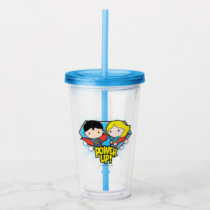 Chibi Superman & Chibi Supergirl Power Up! Take Away Mugg