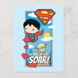 Chibi Superman - du gör mitt hjärta Soar Valentine Helg Vykort