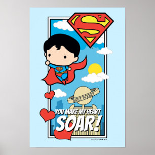 Chibi Superman - du gör mitt hjärta Soar Valentine Poster