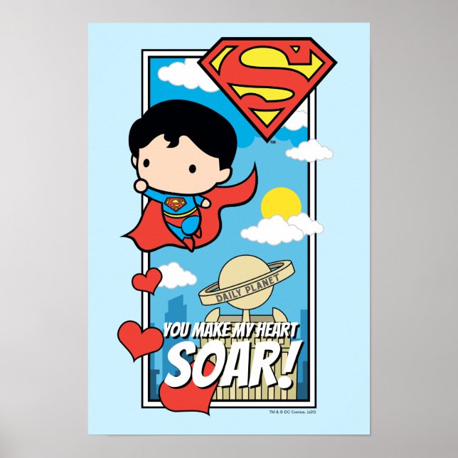 Chibi Superman - du gör mitt hjärta Soar Valentine Poster (Framsidan)