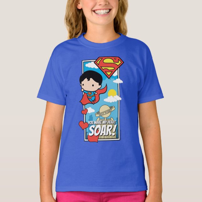 Chibi Superman - du gör mitt hjärta Soar Valentine T Shirt (Framsida)