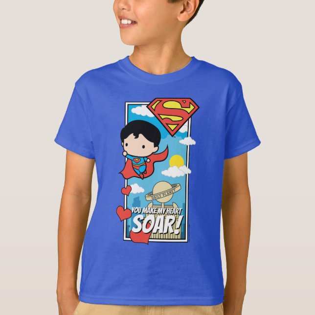 Chibi Superman - du gör mitt hjärta Soar Valentine T Shirt (Framsida)
