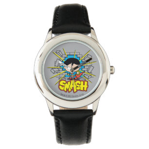 Chibi Superman krossar genom brickmuren Armbandsur