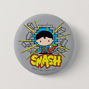 Chibi Superman krossar genom brickmuren Knapp