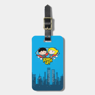 Chibi Superman och Chibi Supergirl Power Up! Bagagebricka
