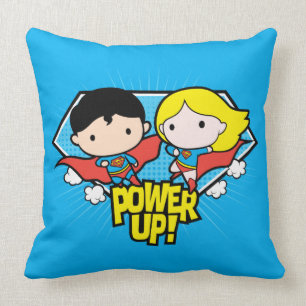 Chibi Superman och Chibi Supergirl Power Up! Kudde