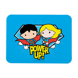 Chibi Superman och Chibi Supergirl Power Up! Magnet