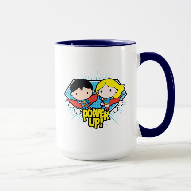 Chibi Superman och Chibi Supergirl Power Up! Mugg (Höger)