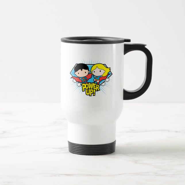 Chibi Superman och Chibi Supergirl Power Up! Resemugg (Höger)